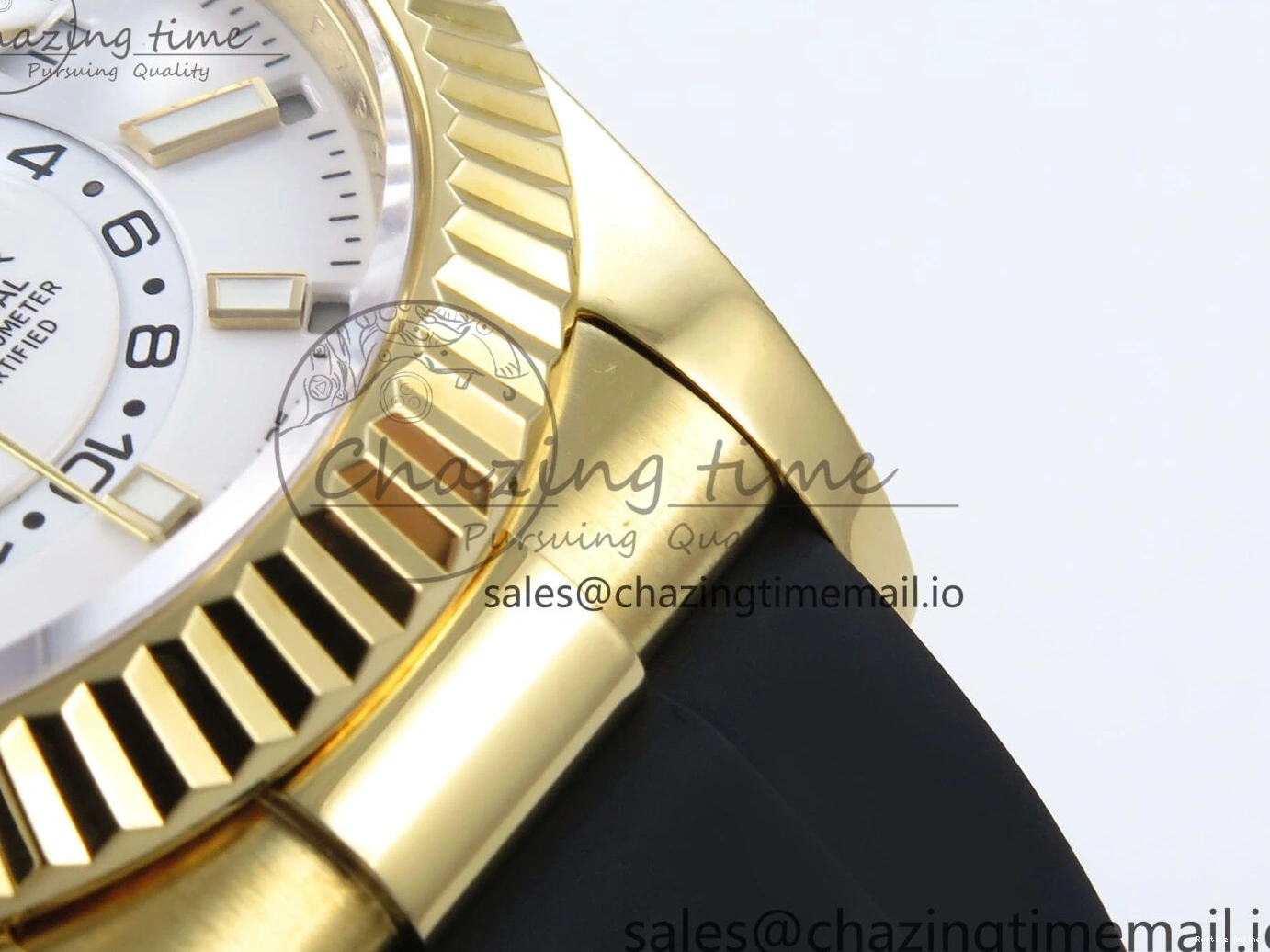 0701 Trendy Sky-Dweller 336238 YG ZF 1:1 Best Edition White Dial on Oysterflex Strap A23J (Gain Weight) 904
